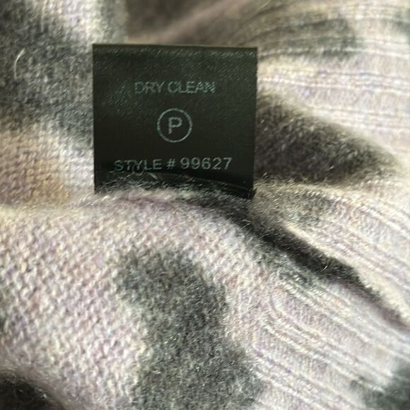 Skull Cashmere Carson Leopard Print Skull Back Hoodie Sweater Purple Black Sz.S - Picture 11 of 11